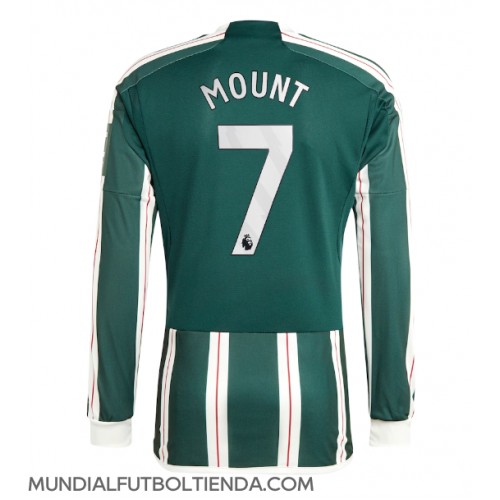 Camiseta Manchester United Mason Mount #7 Segunda Equipación Replica 2023-24 mangas largas